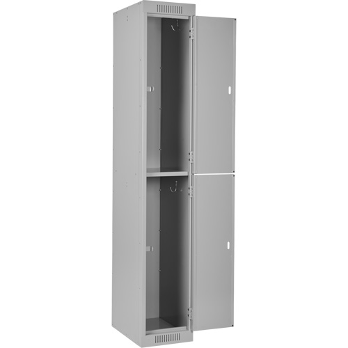 Clean Line Lockers, 2 -tier, Bank of 4, 48" x 18" x 72", Steel, Grey, Rivet (Assembled) Distribution Élite MP