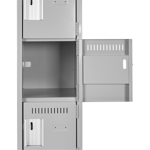 Clean Line Lockerette, 6 -tier, Bank of 4, 48" x 18" x 82", Steel, Charcoal, Rivet (Assembled) Distribution Élite MP