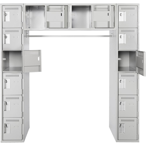 Assembled Archettes Clean Line Economy Lockers, 16 -tier, Bank of 3, 18" x 72" x 12", Steel Distribution Élite MP