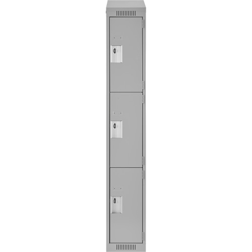 Casiers Clean Line, 3 niveaux, 12" x 18" x 78", Acier, Gris, Rivet (assembl&eacute;) Distribution Élite MP