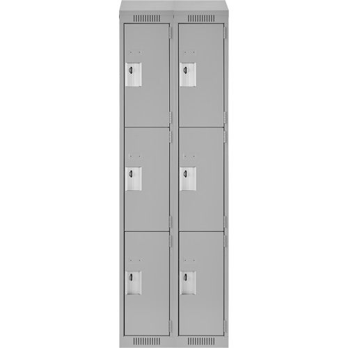 Casiers Clean Line, 3 niveaux, Bloc de 2, 24" x 18" x 78", Acier, Gris, Rivet (assembl&eacute;) Distribution Élite MP