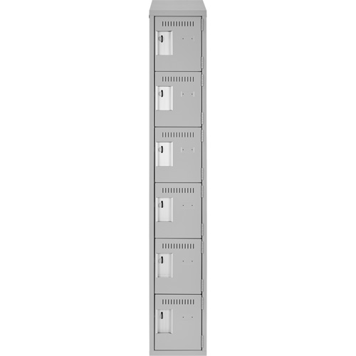 Petits casiers Clean Line, 6 niveaux, 12" x 18" x 78", Acier, Gris, Rivet (assembl&eacute;) Distribution Élite MP
