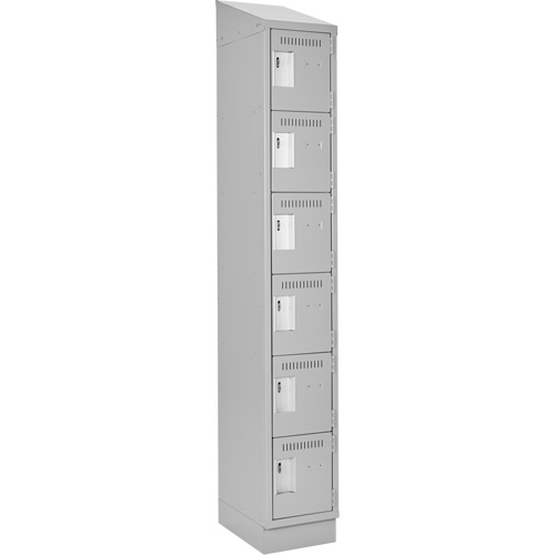 Clean Line Lockerette, 6 -tier, 12" x 18" x 82", Steel, Grey, Rivet (Assembled) Distribution Élite MP