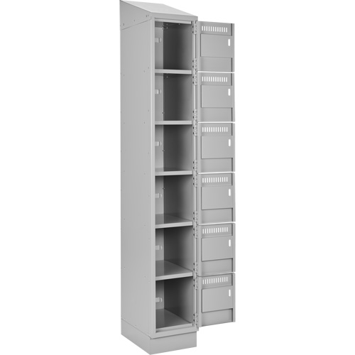 Clean Line Lockerette, 6 -tier, Bank of 3, 36" x 18" x 82", Steel, Grey, Rivet (Assembled) Distribution Élite MP