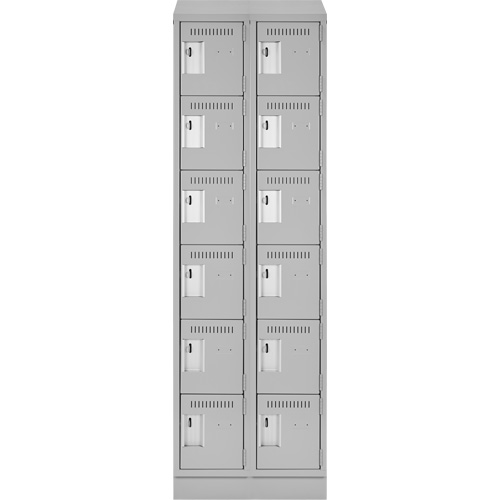 Clean Line Lockerette, 6 -tier, Bank of 2, 24" x 18" x 82", Steel, Grey, Rivet (Assembled) Distribution Élite MP