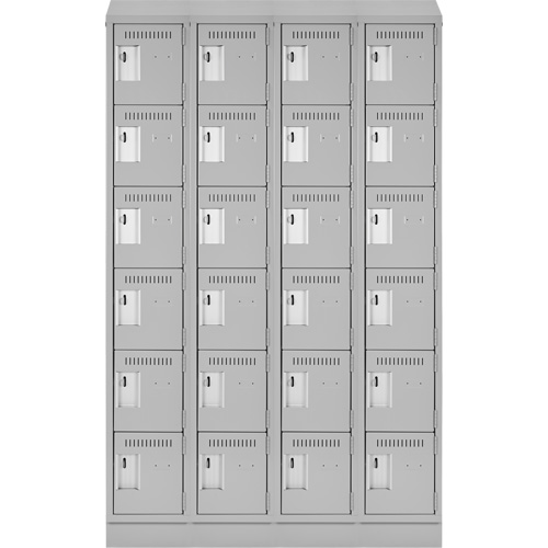 Clean Line Lockerette, 6 -tier, Bank of 4, 48" x 18" x 82", Steel, Grey, Rivet (Assembled) Distribution Élite MP