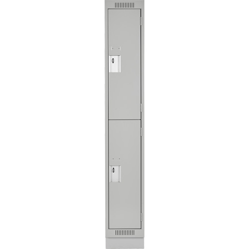 Casiers Clean Line, 2 niveaux, 12" x 18" x 76", Acier, Gris, Rivet (assembl&eacute;) Distribution Élite MP