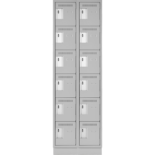 Clean Line Lockerette, 6 -tier, Bank of 2, 24" x 18" x 76", Steel, Grey, Rivet (Assembled) Distribution Élite MP