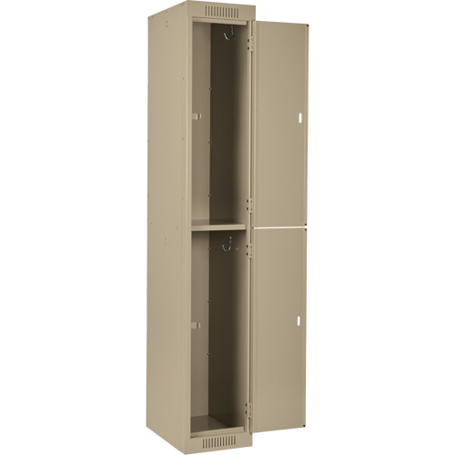 Clean Line Lockers, 2 -tier, Bank of 4, 48" x 18" x 72", Steel, Beige, Rivet (Assembled) Distribution Élite MP