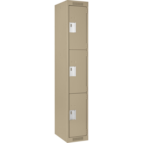 Casiers Clean Line, 3 niveaux, 12" x 18" x 72", Acier, Beige, Rivet (assembl&eacute;) Distribution Élite MP