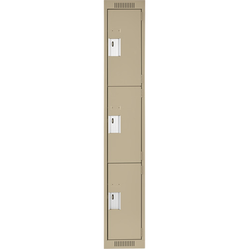 Casiers Clean Line, 3 niveaux, 12" x 18" x 72", Acier, Beige, Rivet (assembl&eacute;) Distribution Élite MP