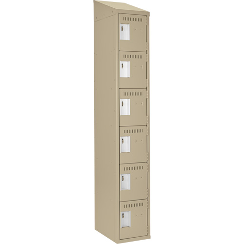 Clean Line Lockerette, 6 -tier, 12" x 18" x 78", Steel, Beige, Rivet (Assembled) Distribution Élite MP