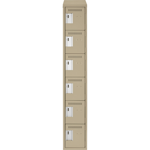 Clean Line Lockerette, 6 -tier, 12" x 18" x 78", Steel, Beige, Rivet (Assembled) Distribution Élite MP