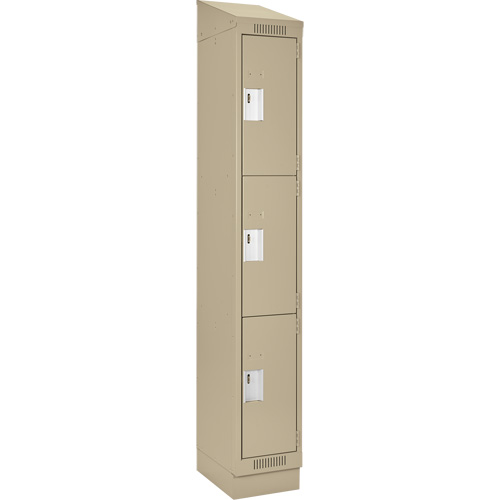 Casiers Clean Line, 3 niveaux, 12" x 18" x 82", Acier, Beige, Rivet (assembl&eacute;) Distribution Élite MP