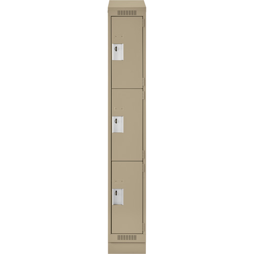 Casiers Clean Line, 3 niveaux, 12" x 18" x 82", Acier, Beige, Rivet (assembl&eacute;) Distribution Élite MP