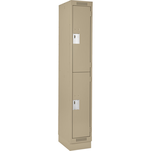 Casiers Clean Line, 2 niveaux, 12" x 18" x 76", Acier, Beige, Rivet (assembl&eacute;) Distribution Élite MP