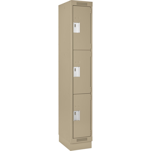 Casiers Clean Line, 3 niveaux, 12" x 18" x 76", Acier, Beige, Rivet (assembl&eacute;) Distribution Élite MP