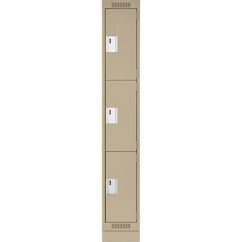 Casiers Clean Line, 3 niveaux, 12" x 18" x 76", Acier, Beige, Rivet (assembl&eacute;) Distribution Élite MP