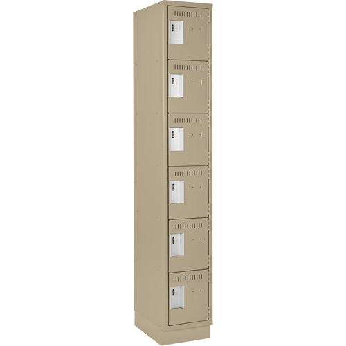 Clean Line Lockerette, 6 -tier, 12" x 18" x 76", Steel, Beige, Rivet (Assembled) Distribution Élite MP