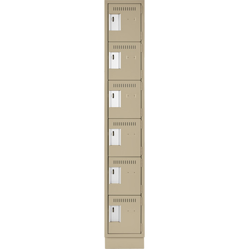 Clean Line Lockerette, 6 -tier, 12" x 18" x 76", Steel, Beige, Rivet (Assembled) Distribution Élite MP