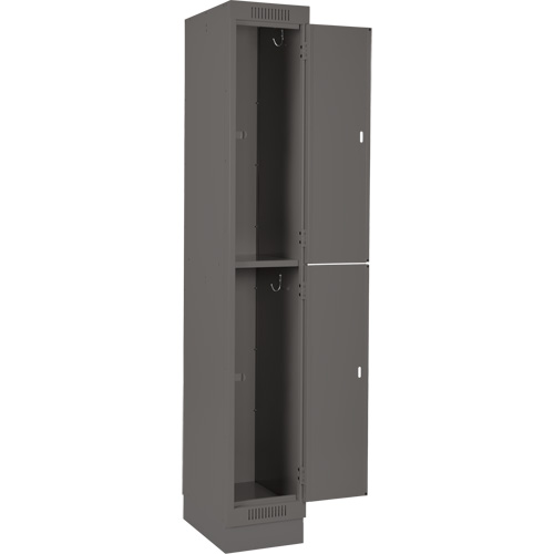 Casiers Clean Line, 2 niveaux, Bloc de 4, 48" x 18" x 76", Acier, Charbon, Rivet (assembl&eacute;) Distribution Élite MP