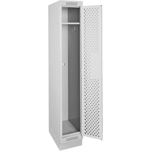 Clean Line Lockers, 12" x 12" x 76", Steel, Grey, Rivet (Assembled), Perforated Distribution Élite MP