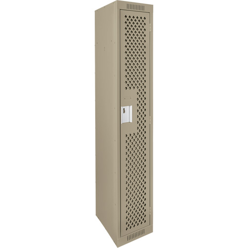 Clean Line Lockers, 12" x 12" x 72", Steel, Beige, Rivet (Assembled), Perforated Distribution Élite MP