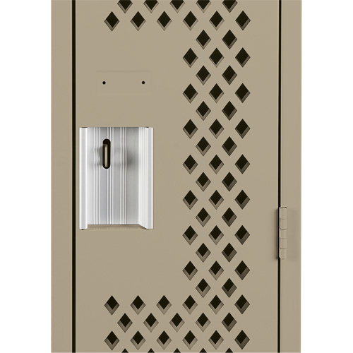 Clean Line Lockers, Bank of 4, 48" x 15" x 72", Steel, Beige, Rivet (Assembled), Perforated Distribution Élite MP