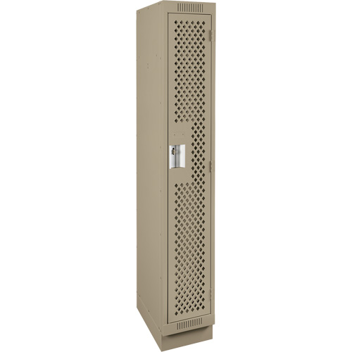 Clean Line Lockers, 12" x 12" x 76", Steel, Beige, Rivet (Assembled), Perforated Distribution Élite MP