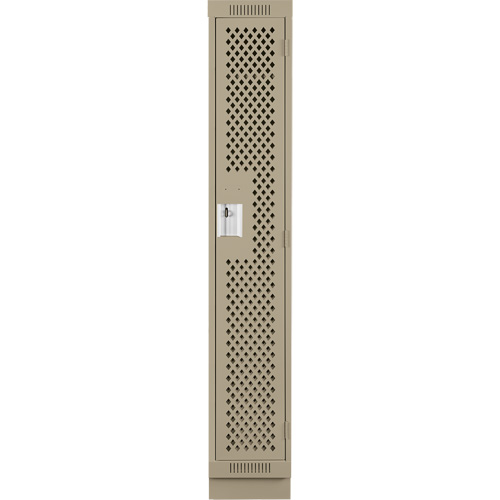 Clean Line Lockers, 12" x 12" x 76", Steel, Beige, Rivet (Assembled), Perforated Distribution Élite MP