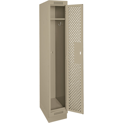 Clean Line Lockers, 12" x 12" x 76", Steel, Beige, Rivet (Assembled), Perforated Distribution Élite MP