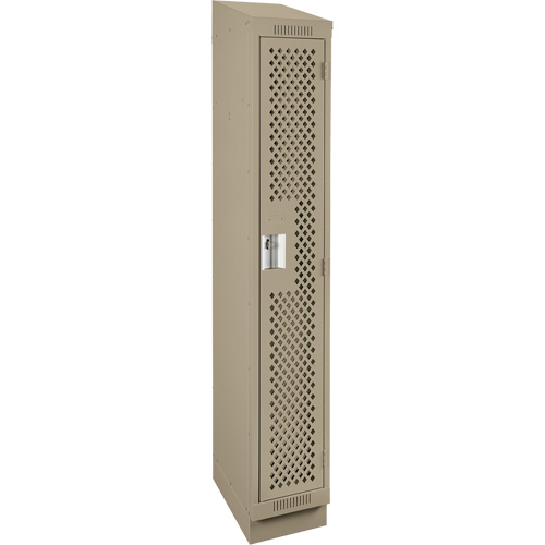 Clean Line Lockers, 12" x 18" x 82", Steel, Beige, Rivet (Assembled), Perforated Distribution Élite MP