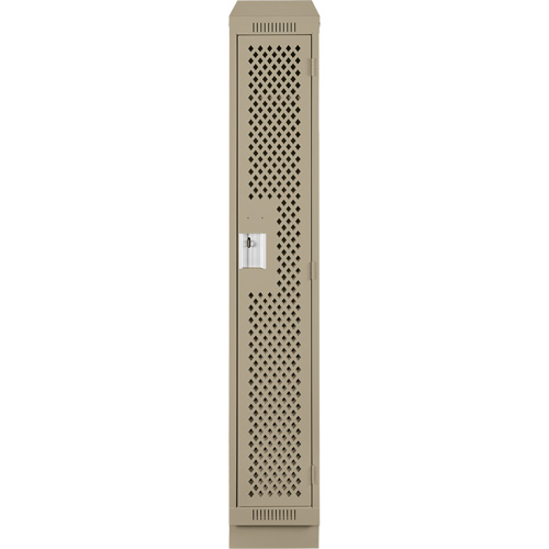 Clean Line Lockers, 12" x 18" x 82", Steel, Beige, Rivet (Assembled), Perforated Distribution Élite MP
