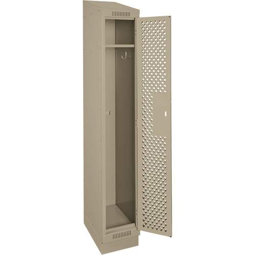 Clean Line Lockers, 12" x 18" x 82", Steel, Beige, Rivet (Assembled), Perforated Distribution Élite MP