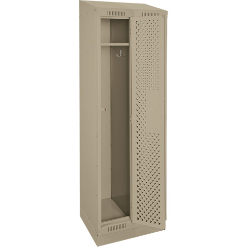 Clean Line Lockers, Bank of 2, 24" x 18" x 82", Steel, Beige, Rivet (Assembled), Perforated Distribution Élite MP