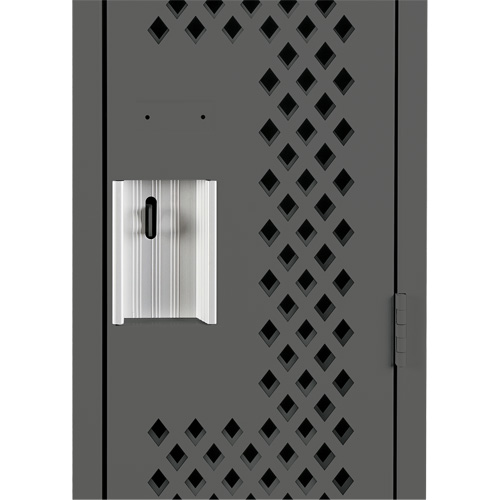 Clean Line Lockers, Bank of 2, 24" x 15" x 72", Steel, Charcoal, Rivet (Assembled), Perforated Distribution Élite MP