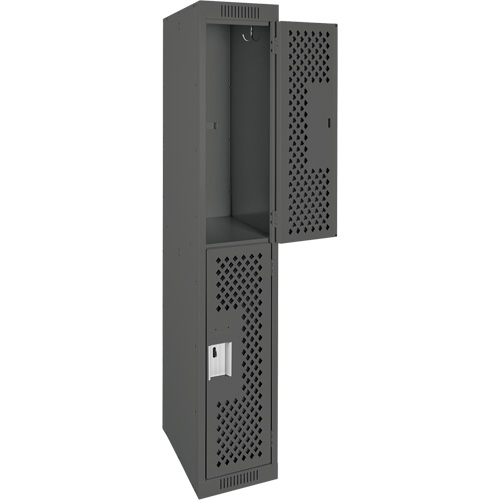 Casiers Clean Line, 2 niveaux, 12" x 12" x 72", Acier, Charbon, Rivet (assembl&eacute;), Perfor&eacute; Distribution Élite MP