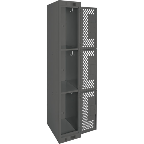 Casiers Clean Line, 3 niveaux, 12" x 12" x 72", Acier, Charbon, Rivet (assembl&eacute;), Perfor&eacute; Distribution Élite MP