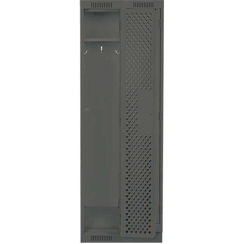 Clean Line Lockers, Bank of 2, 24" x 12" x 76", Steel, Charcoal, Rivet (Assembled), Perforated Distribution Élite MP