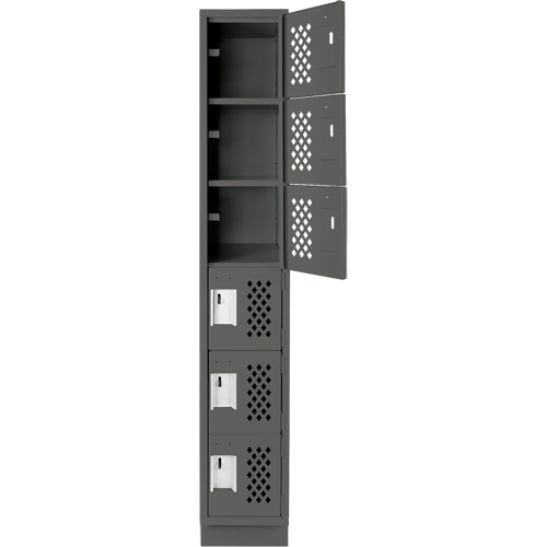 Petits casiers &eacute;conomiques assembl&eacute;s et perfor&eacute;s Clean Line, 6 niveaux, 18" x 72" x 12", Acier Distribution Élite MP
