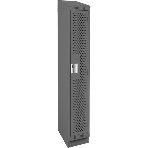 Clean Line Lockers, 12" x 18" x 82", Steel, Charcoal, Rivet (Assembled), Perforated Distribution Élite MP