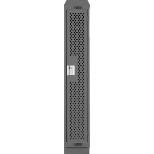 Clean Line Lockers, 12" x 18" x 82", Steel, Charcoal, Rivet (Assembled), Perforated Distribution Élite MP