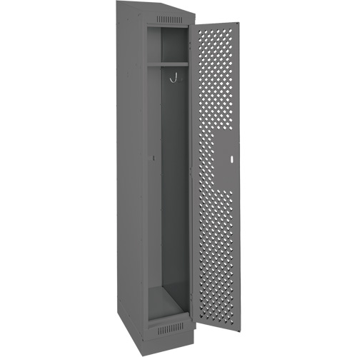 Clean Line Lockers, 12" x 18" x 82", Steel, Charcoal, Rivet (Assembled), Perforated Distribution Élite MP