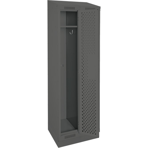 Clean Line Lockers, Bank of 2, 24" x 18" x 82", Steel, Charcoal, Rivet (Assembled), Perforated Distribution Élite MP