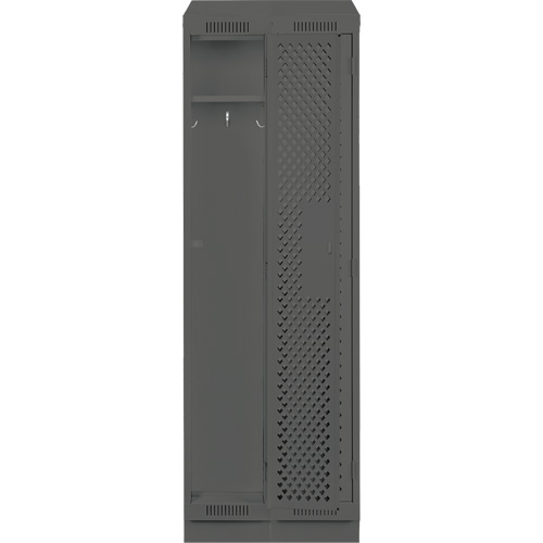 Clean Line Lockers, Bank of 2, 24" x 18" x 82", Steel, Charcoal, Rivet (Assembled), Perforated Distribution Élite MP