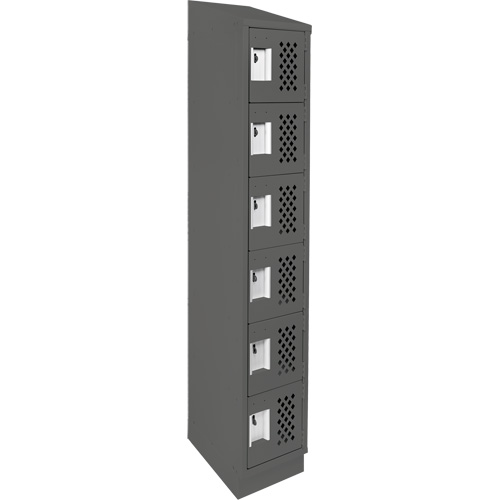 Assembled Lockerettes Clean Line Perforated Economy Lockers, 6 -tier, 18" x 72" x 12", Steel Distribution Élite MP