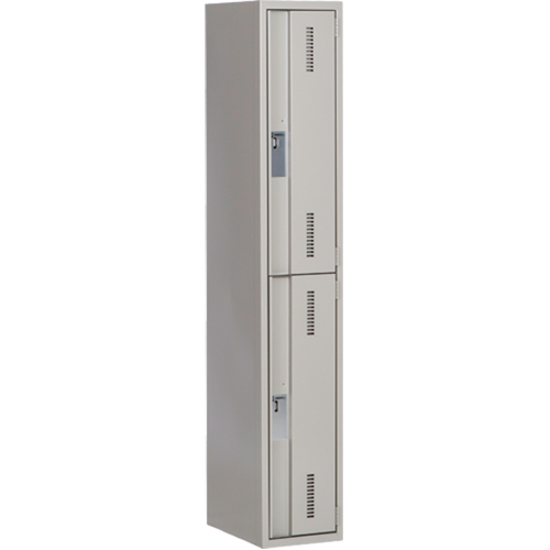 Concorde Heavy-Duty Lockers, 2 -tier, 12" x 18" x 72", Steel, Grey, Welded (Assembled) Distribution Élite MP