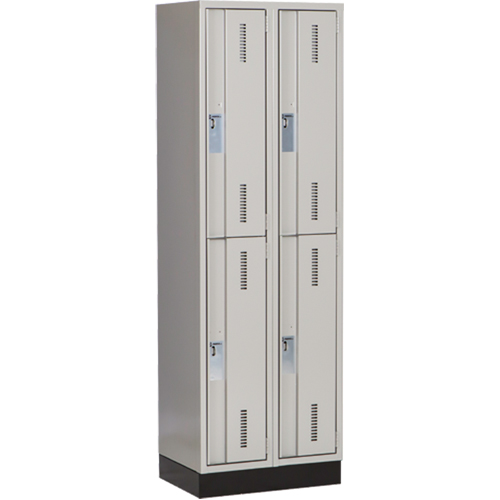 Casiers robustes Concorde, 2 niveaux, Bloc de 2, 24" x 18" x 76", Acier, Gris, Soud&eacute; (assembl&eacute;) Distribution Élite MP