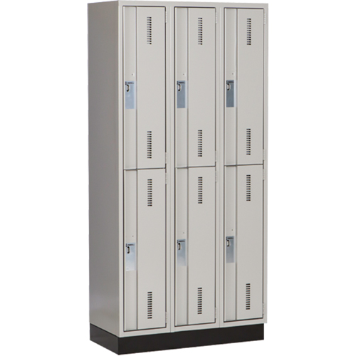 Casiers robustes Concorde, 2 niveaux, Bloc de 3, 36" x 18" x 76", Acier, Gris, Soud&eacute; (assembl&eacute;) Distribution Élite MP