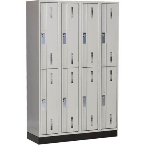 Casiers robustes Concorde, 2 niveaux, Bloc de 4, 48" x 18" x 76", Acier, Gris, Soud&eacute; (assembl&eacute;) Distribution Élite MP